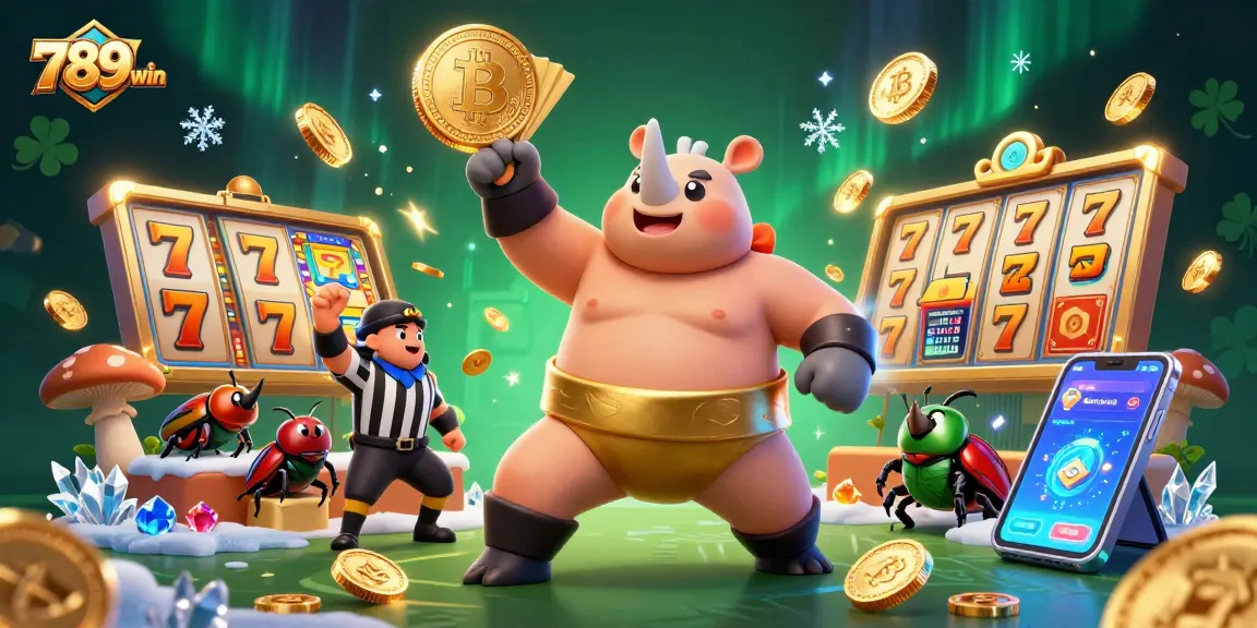 Experience thrilling jackpot wins with 789win in this vibrant and dynamic casino illustration.